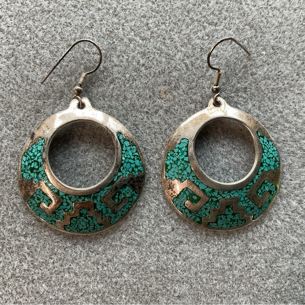 Artisan Silver and Turquoise Earrings